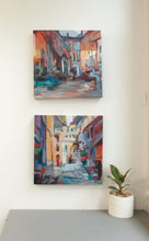 Load image into Gallery viewer, Two of Joanne Hastie&#39;s paintings based off a GAN generated image
